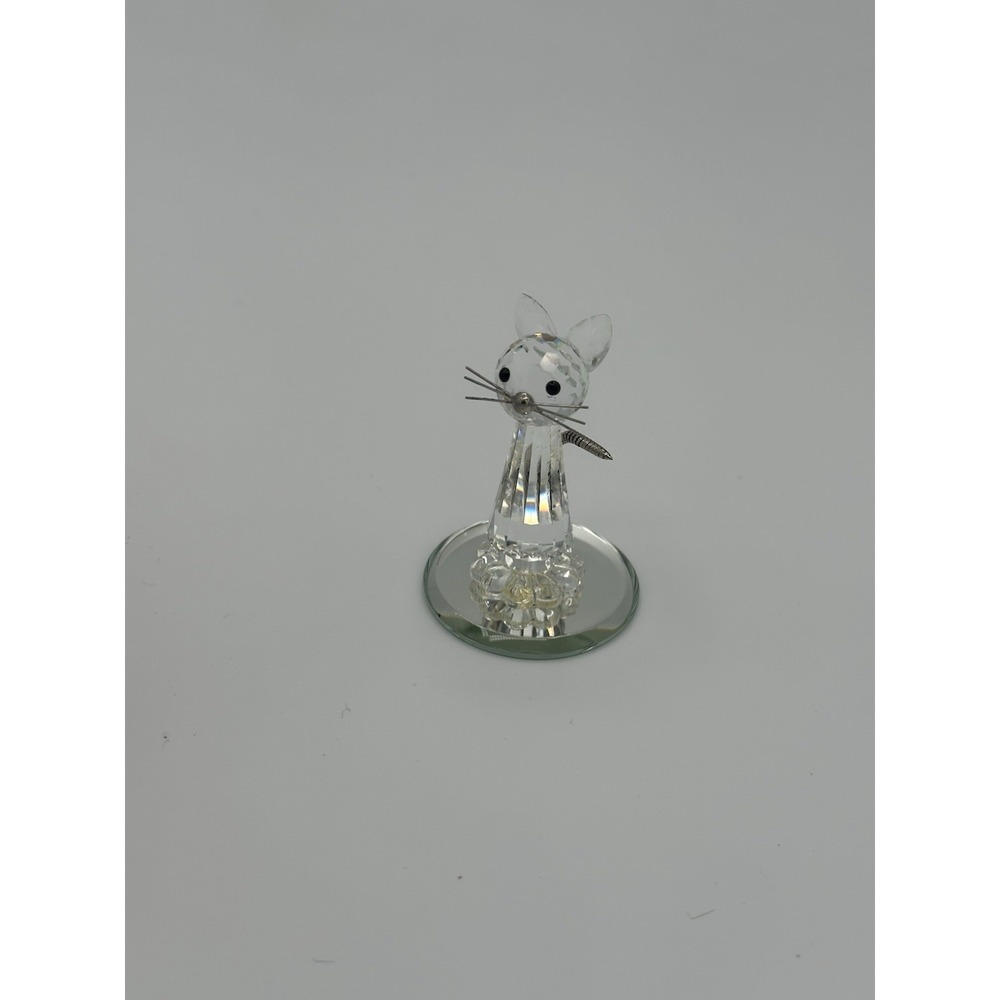 Swarovski Crystal‎ Figurine Cat With Metal Whiskers In Original Box